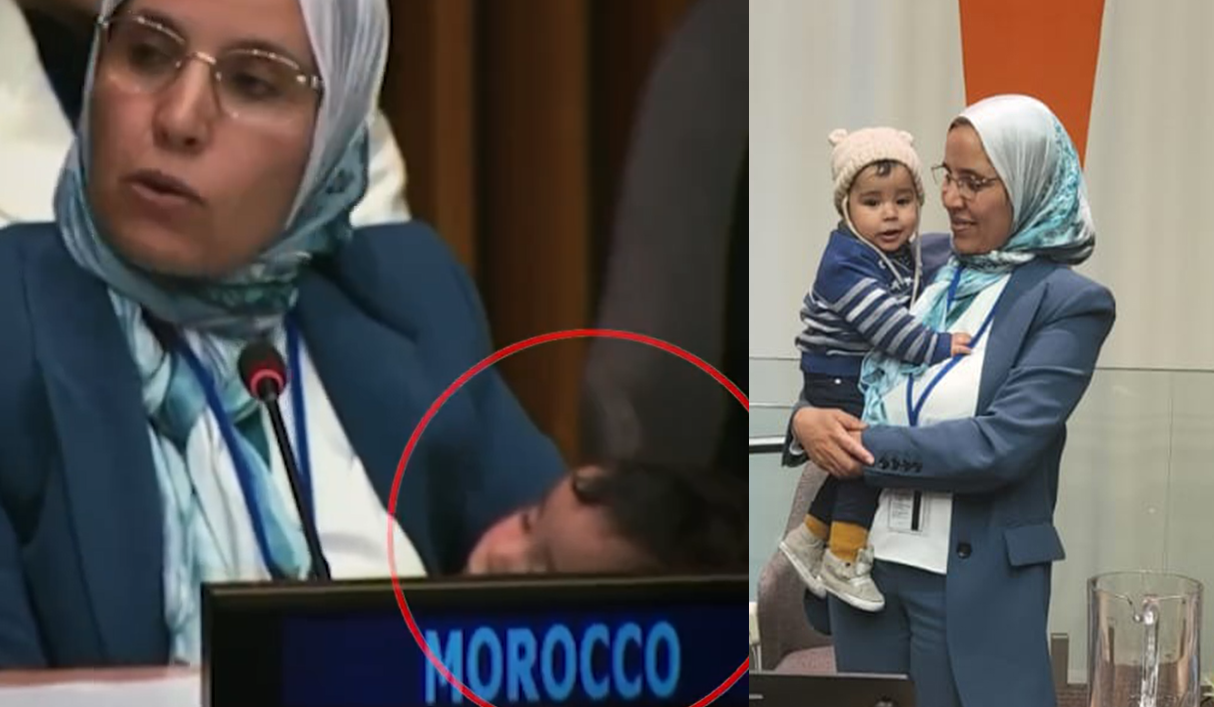 برلمانية مغربية تحمل رضيعها أثناء إلقاء مداخلة بالأمم المتحدة – شاهد