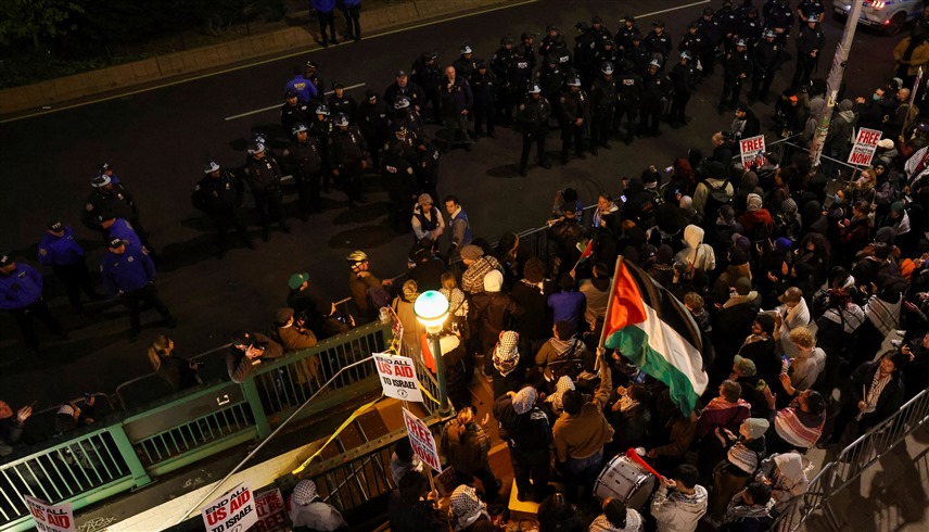 احتجاجات مؤيدة لوقف حرب غزة في جامعة كولومبيا الأمريكية