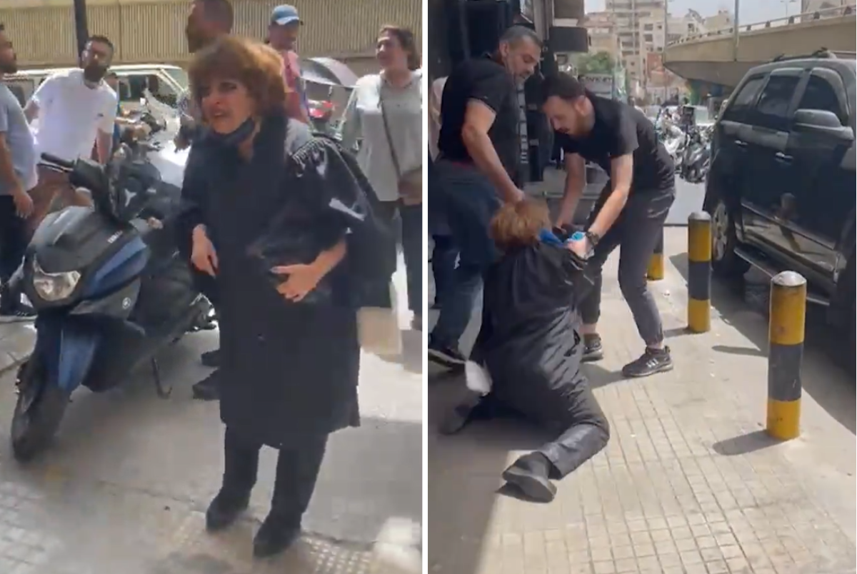 لبنان : اعتداء عنيف على محامية أمام الأمن – شاهد