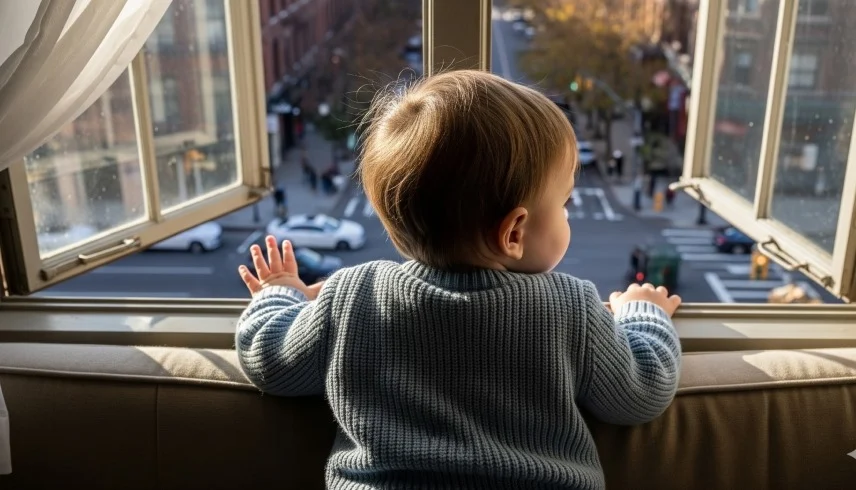أثناء نوم والدته.. رضيع يتسلل للنافذة ويسقط من الطابق الرابع!