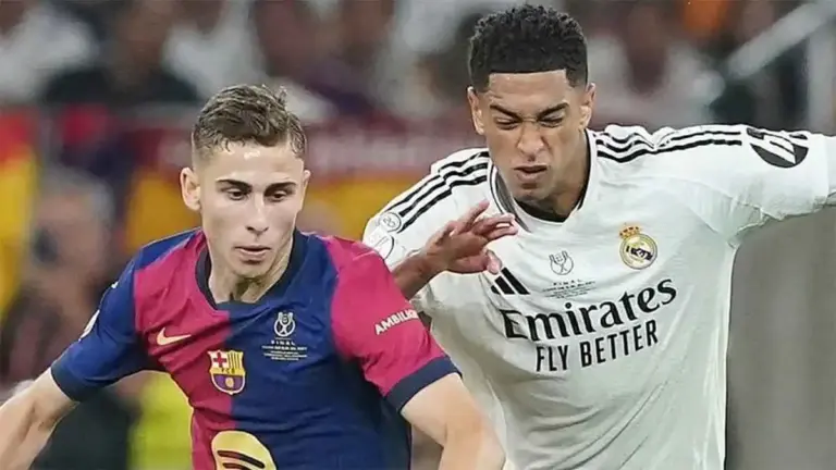 أحدث صدام بين ريال مدريد وبرشلونة..فيرمين لوبيز ضد بيلينغهام